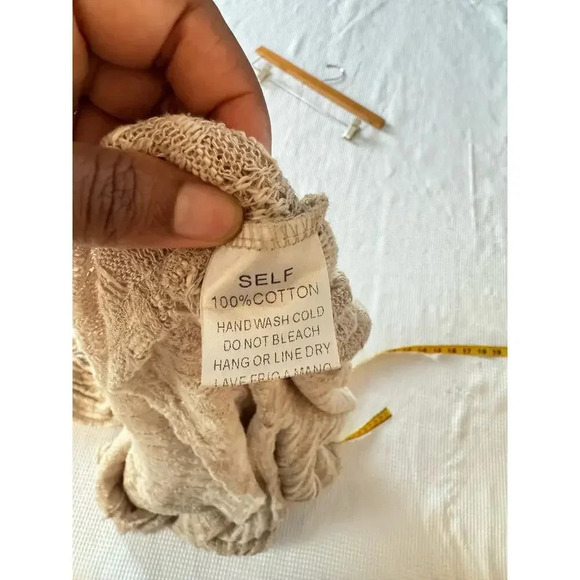 Easel Womens Knitted Off The Shoulder Ruffle Knitted Top Romantic Boho SIZE S - Picture 2 of 7